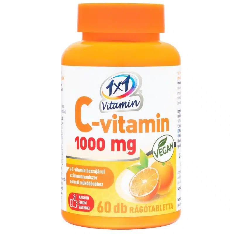 1x1 Vitamin C-vitamin 1000 mg narancs ízű rágótabletta - 60db 1x1 Vitamin C-vitamin 1000 mg narancs ízű rágótabletta - 60db
