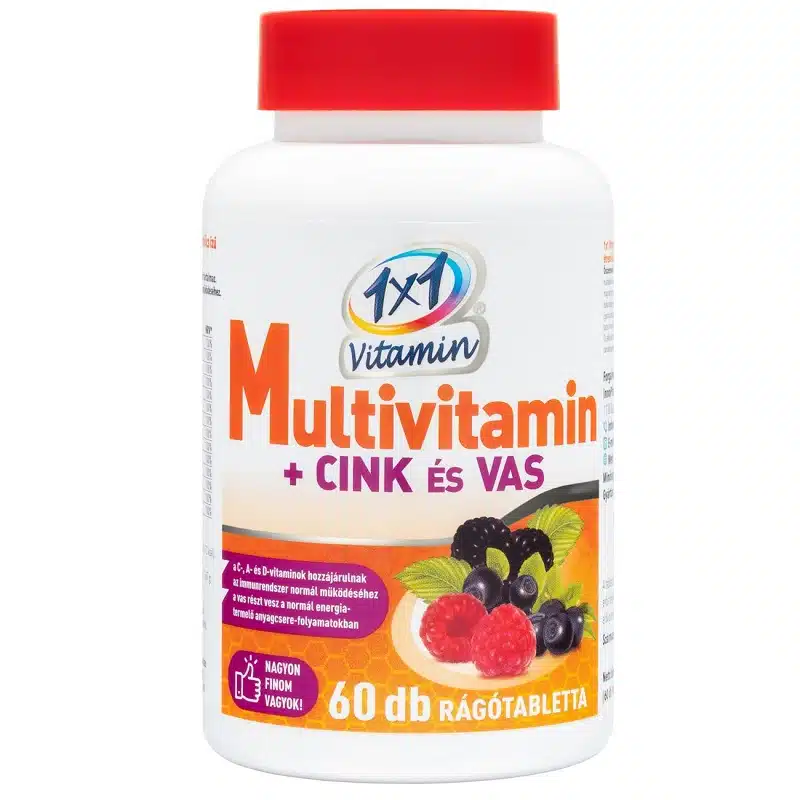 1x1 Vitamin Multi + Cink + Vas rágótabletta - 60db 1x1 Vitamin Multi + Cink + Vas rágótabletta - 60db