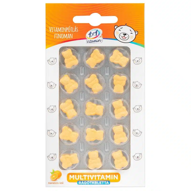 1x1 Vitamin Multivitamin narancsízű rágótabletta mackó - 15db 1x1 Vitamin Multivitamin narancsízű rágótabletta mackó - 15db