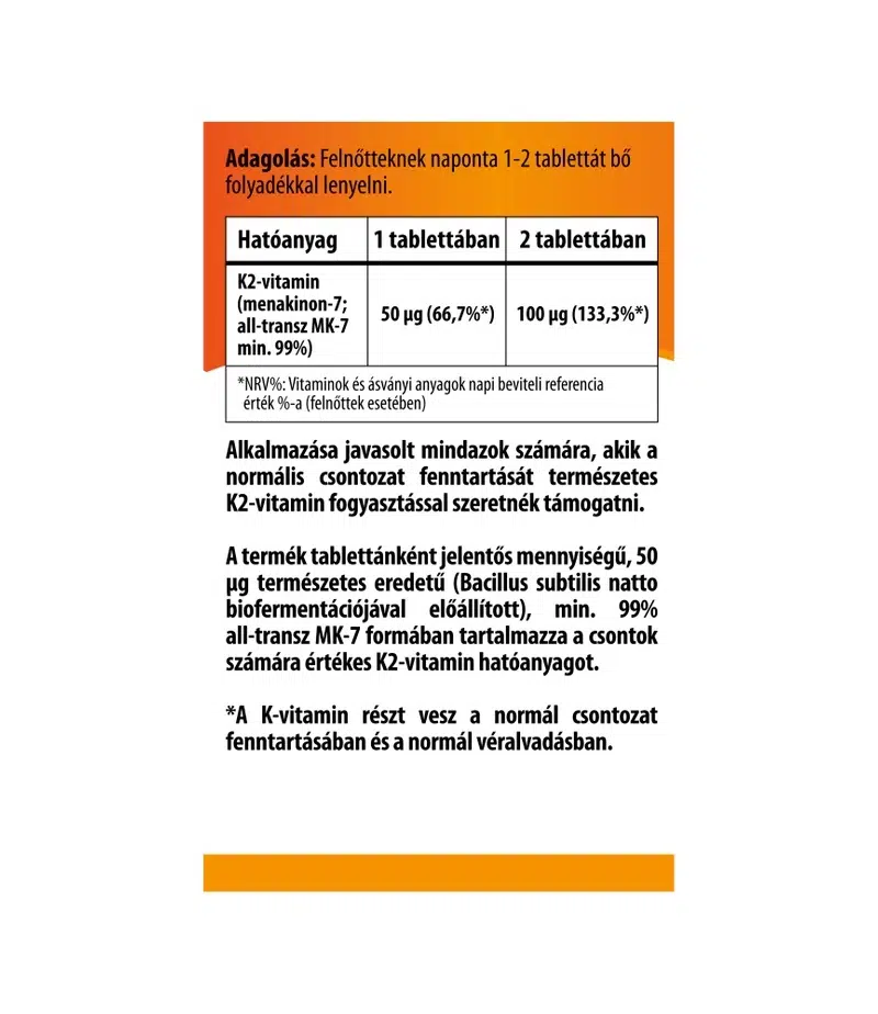 BioCo K2-vitamin tabletta MEGAPACK - 90db - Image 2 BioCo K2-vitamin tabletta MEGAPACK - 90db - Image 2