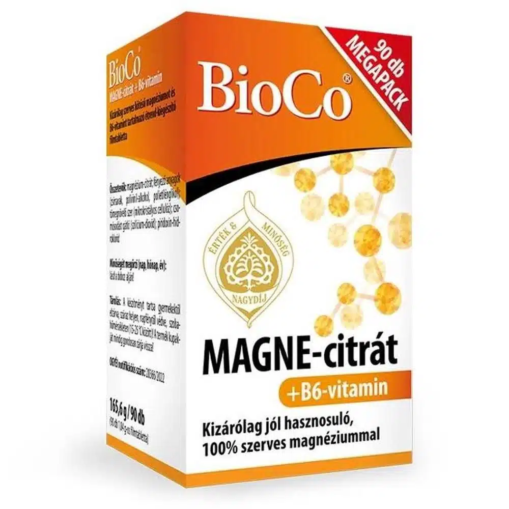 BioCo MAGNE-citrát + B6-vitamin tabletta MEGAPACK - 90db BioCo MAGNE-citrát + B6-vitamin tabletta MEGAPACK - 90db