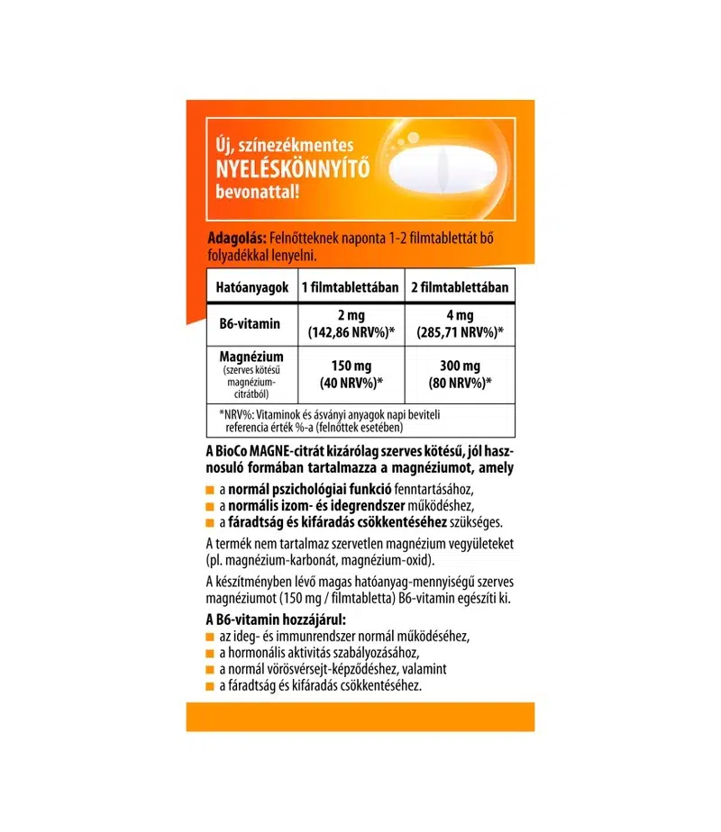 BioCo MAGNE-citrát + B6-vitamin tabletta MEGAPACK - 90db - Image 2 BioCo MAGNE-citrát + B6-vitamin tabletta MEGAPACK - 90db - Image 2