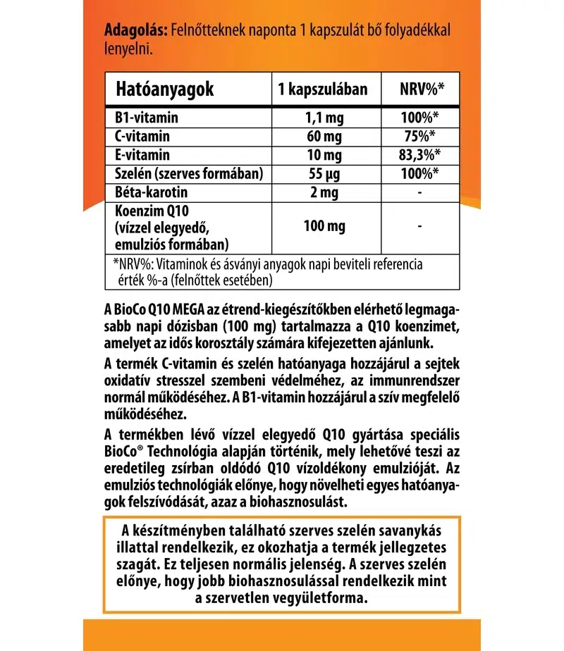 BioCo Q10 Vízzel elegyedő Mega 100mg kapszula – 30db - Image 2 BioCo Q10 Vízzel elegyedő Mega 100mg kapszula – 30db - Image 2
