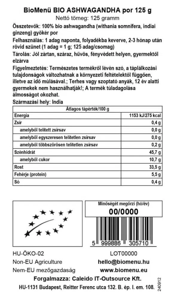 BioMenü Bio Ashwagandha por - 125g - Image 3 BioMenü Bio Ashwagandha por - 125g - Image 3