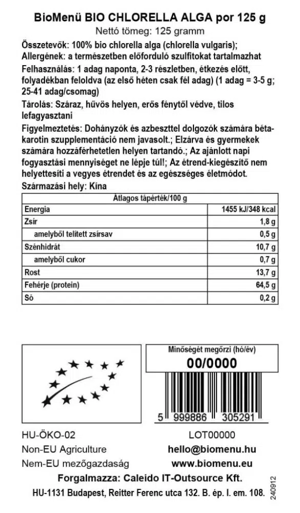 BioMenü Bio Chlorella algapor - 125g - Image 3 BioMenü Bio Chlorella algapor - 125g - Image 3