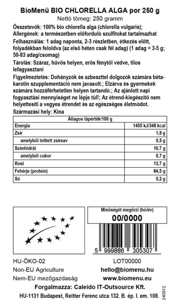 BioMenü Bio Chlorella algapor - 250g - Image 3 BioMenü Bio Chlorella algapor - 250g - Image 3
