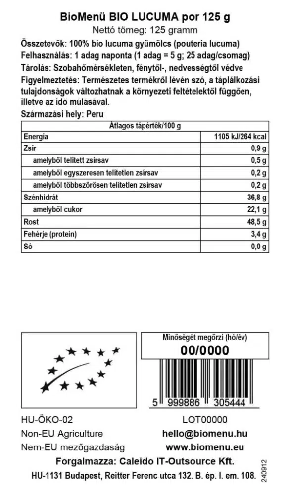 Biomenü Bio lucuma por - 125g - Image 3 Biomenü Bio lucuma por - 125g - Image 3