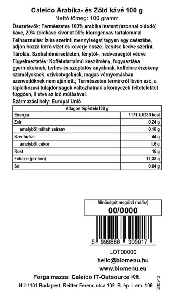 Caleido Arabica & Zöld kávé - 100g - Image 3 Caleido Arabica & Zöld kávé - 100g - Image 3
