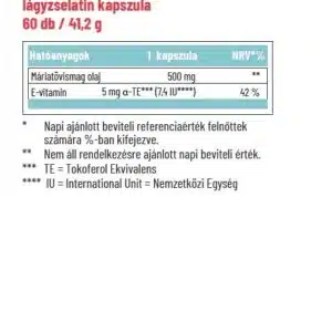 Dr. Herz Máriatövismag Olaj 500mg + E-vitamin kapszula - 60db - Image 2