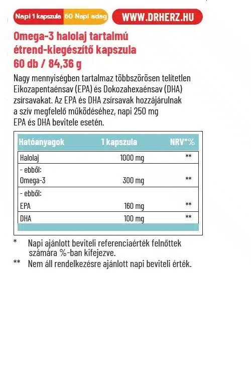 Dr. Herz Omega-3 Halolaj kapszula - 60db - Image 2 Dr. Herz Omega-3 Halolaj kapszula - 60db - Image 2