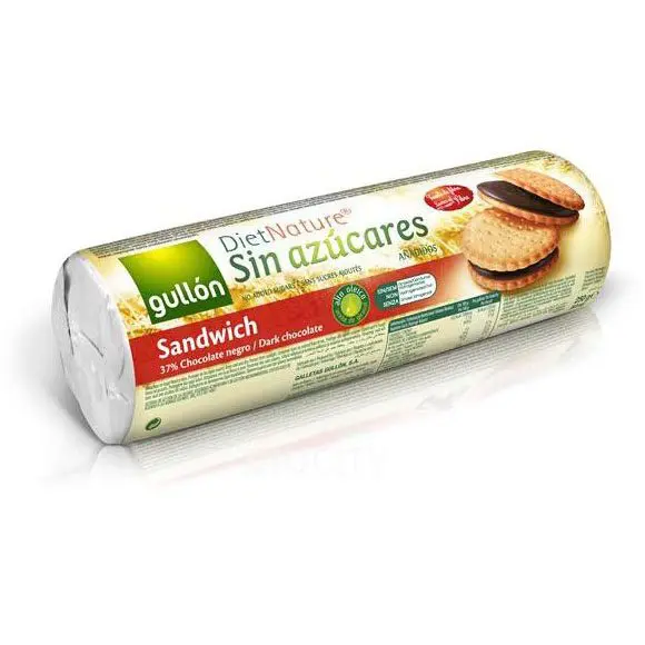Gullón keksz étcsokoládés krémmel töltött édesítőszeres – 250g Gullón keksz étcsokoládés krémmel töltött édesítőszeres – 250g