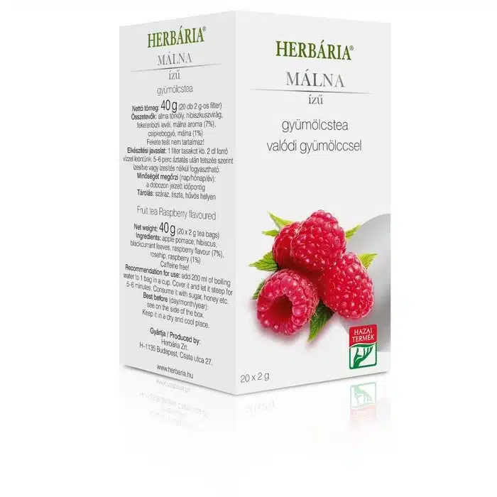 Herbária gyümölcstea málna - 20 filter Herbária gyümölcstea málna - 20 filter