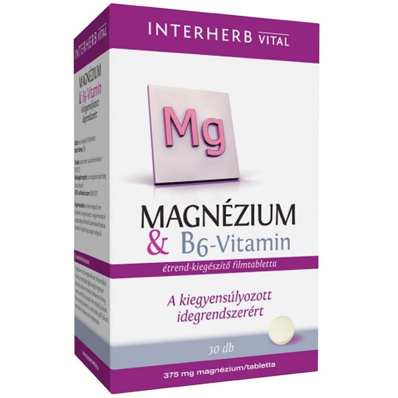 Interherb Magnézium + B6-vitamin tabletta - 30db Interherb Magnézium + B6-vitamin tabletta - 30db