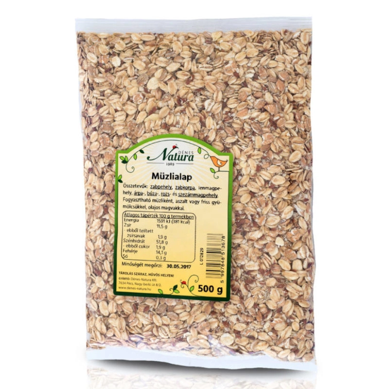 Natura müzlialap 6 összetevős - 500g Natura müzlialap 6 összetevős - 500g
