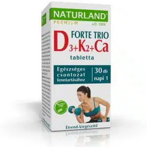 Naturland D3-vitamin + K2-vitamin + Kalcium forte trió tabletta - 30db