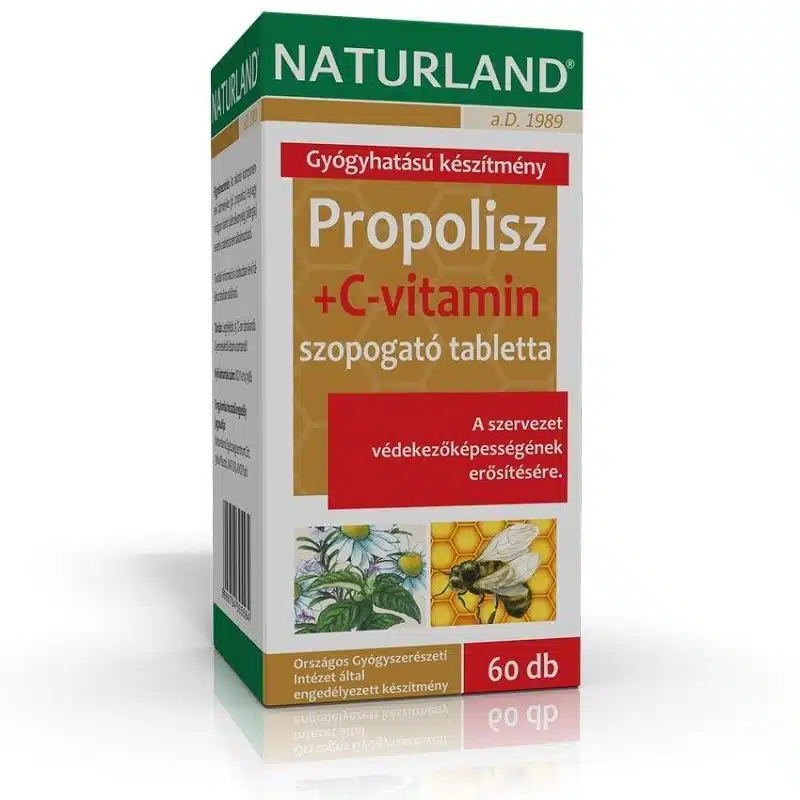 Naturland Propolisz+C-vitamin szopogatótabletta - 60 db