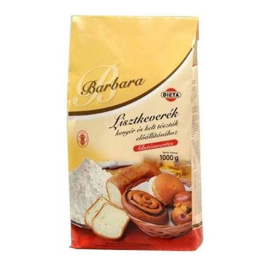 Barbara gluténmentes lisztkeverék kenyérhez, keltésztákhoz - 1000g Barbara gluténmentes lisztkeverék kenyérhez, keltésztákhoz - 1000g