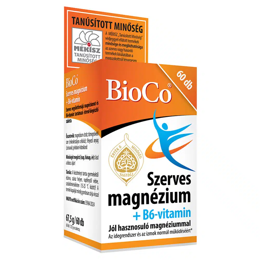 BioCo Szerves Magnézium + B6-vitamin tabletta - 60db BioCo Szerves Magnézium + B6-vitamin tabletta - 60db