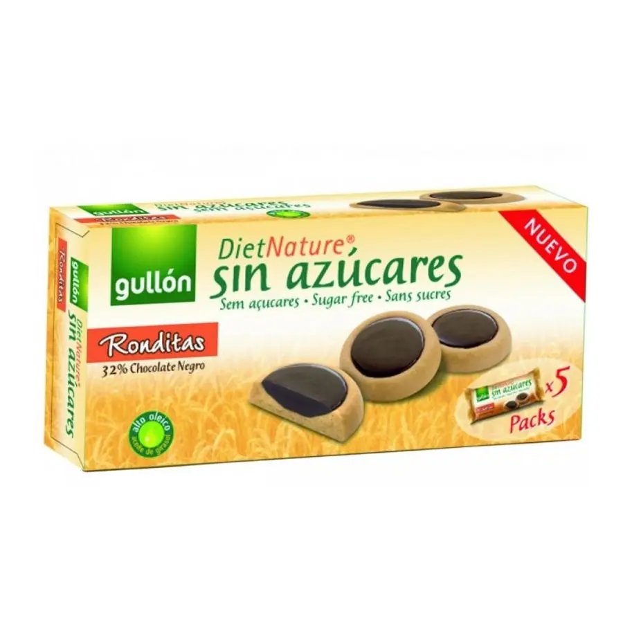 Gullón ronditas keksz étcsokoládéval töltött, édesítőszerrel – 186g Gullón ronditas keksz étcsokoládéval töltött, édesítőszerrel – 186g
