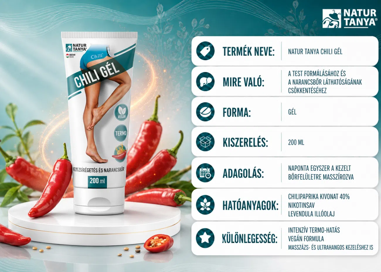 Natur Tanya Chili gél - 200ml