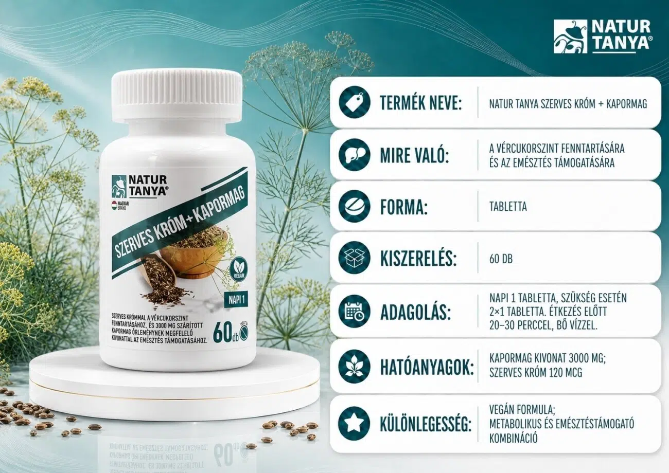 Natur Tanya Szerves Króm + Kapormag tabletta