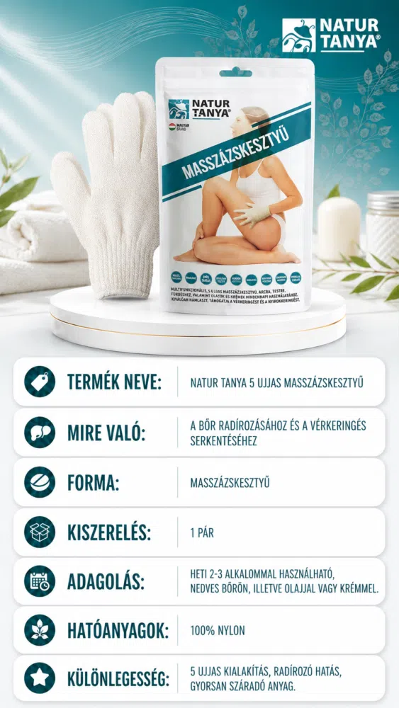 5 ujjas Masszázskesztyű