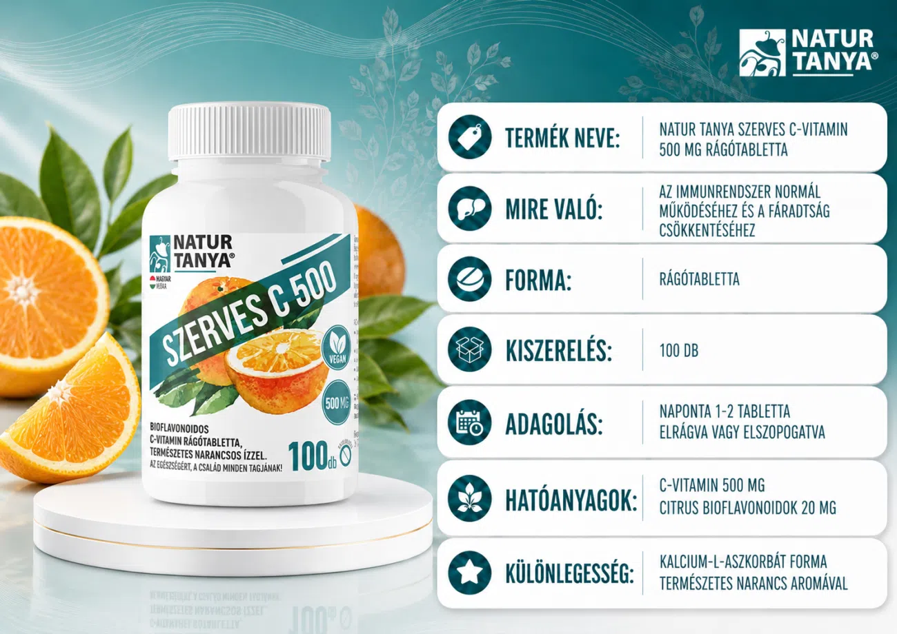 Natur Tanya Szerves C 500 rágótabletta