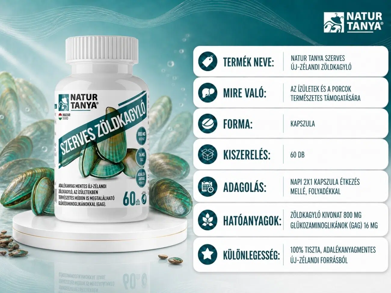 Natur Tanya Szerves Zöldkagyló kapszula