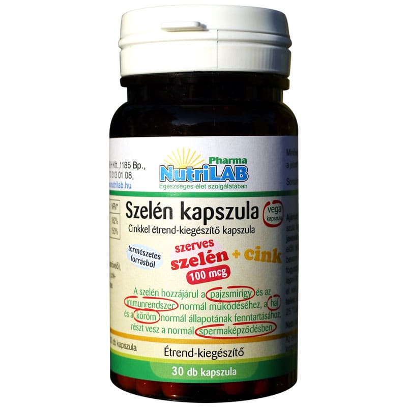 Nutrilab Szelén cinkkel kapszula - 30db Nutrilab Szelén cinkkel kapszula - 30db