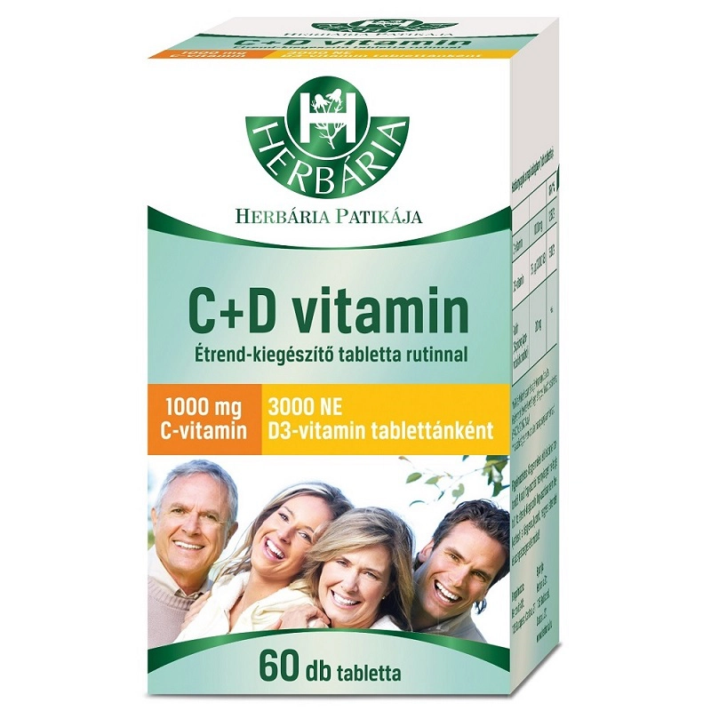 Herbária C+D C-vitamin 1000mg + D3-vitamin 3000NE filmtabletta – 60db Herbária C+D C-vitamin 1000mg + D3-vitamin 3000NE filmtabletta – 60db