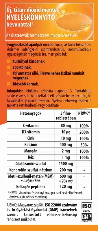BioCo Porc & Izom Csont Komplex kondroitinnel tabletta BioCo Porc & Izom Csont Komplex kondroitinnel tabletta