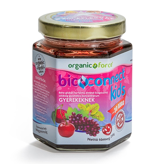 Bioconnect Kids szuperlekvár, béta-glükán tartalmú gyümölcs-zöldség koncentrátum gyerekeknek – 210g
