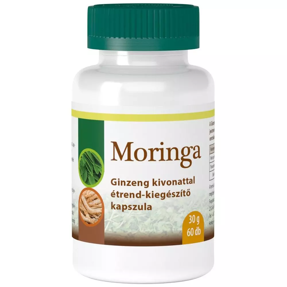 Viva Natura - Zöldvér Moringa ginzeng (ginseng) kivonattal kapszula - 60db Viva Natura - Zöldvér Moringa ginzeng (ginseng) kivonattal kapszula - 60db