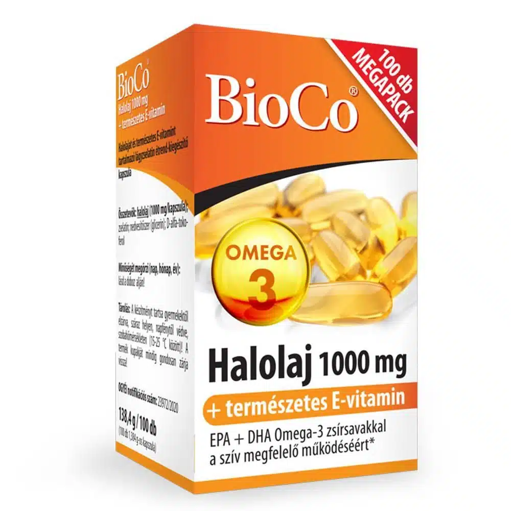 BioCo Halolaj 1000 mg kapszula MEGAPACK - 100db BioCo Halolaj 1000 mg kapszula MEGAPACK - 100db