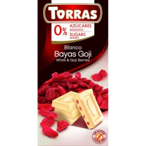 Torras Fehér csokoládé goji bogyós - cukor- és gluténmentes - 75g
