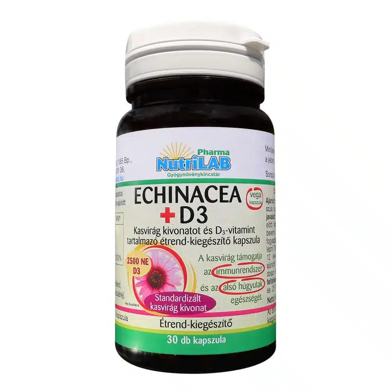 Nutrilab Echinacea + D3-vitamin kapszula - 30db Nutrilab Echinacea + D3-vitamin kapszula - 30db
