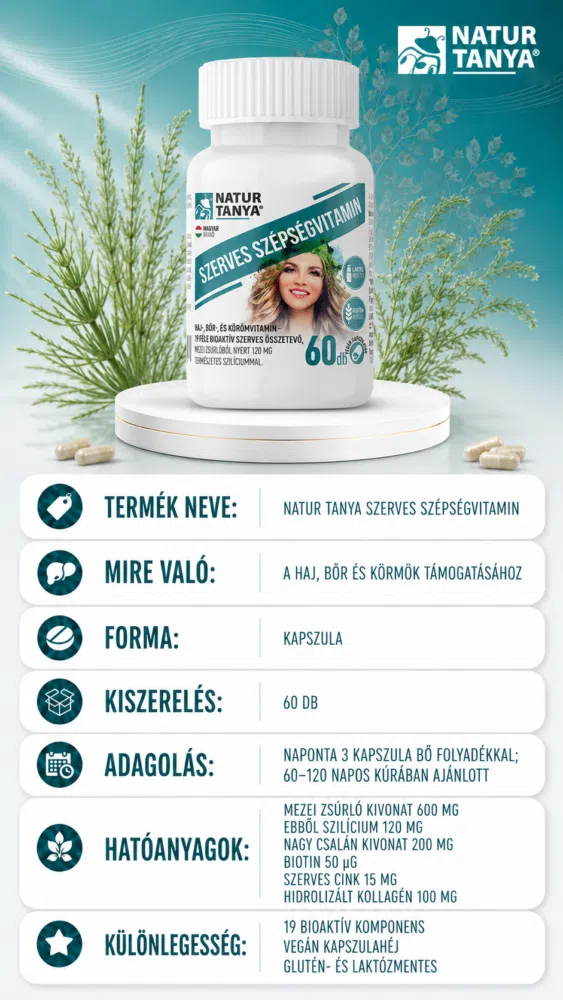 Natur Tanya Szerves szépségvitamin kapszula - 60db
