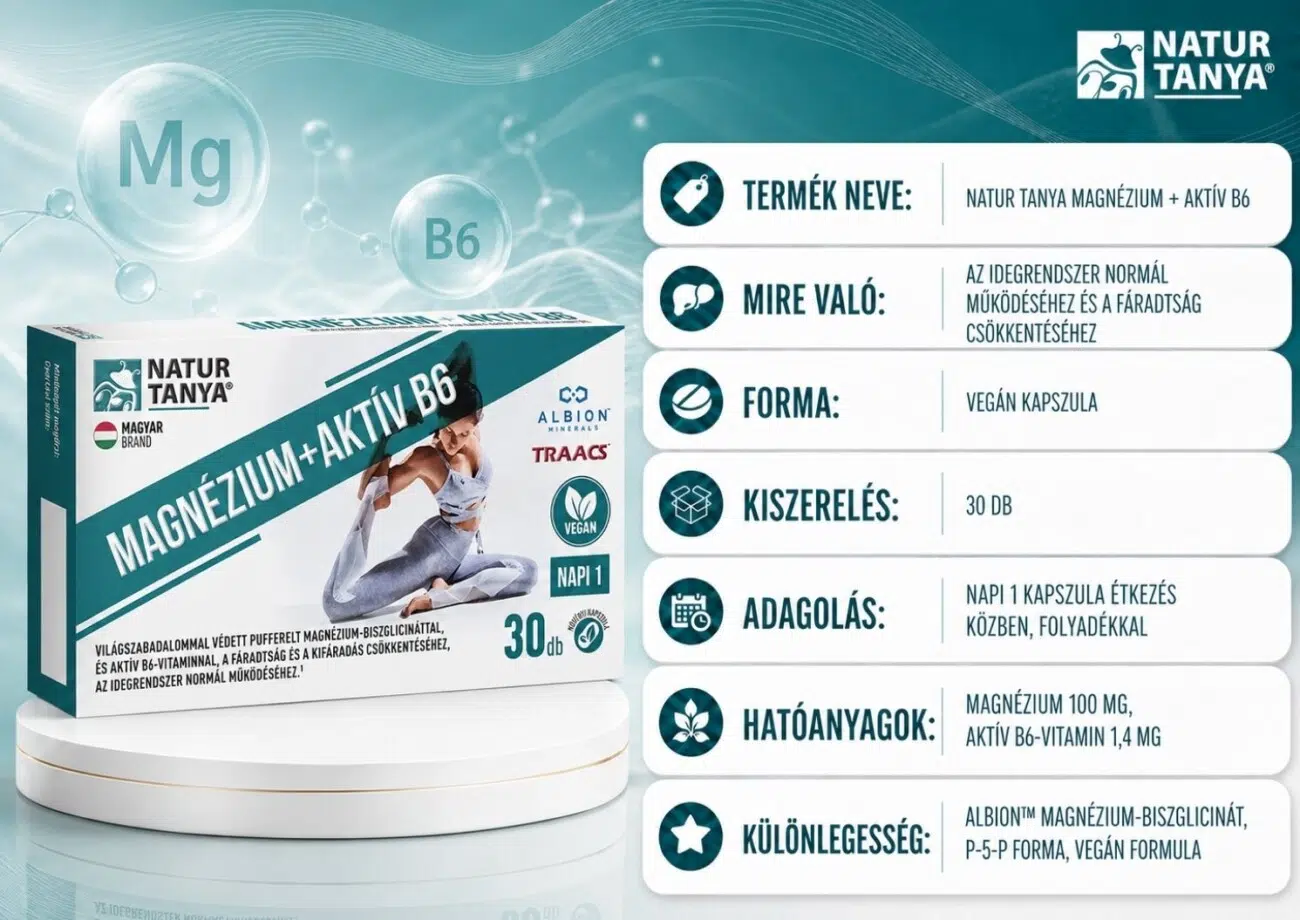 Natur Tanya Magnézium + aktív B6-vitamin kapszula