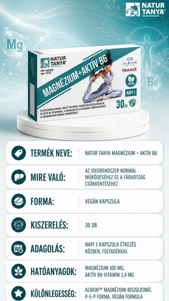 Natur Tanya Magnézium + aktív B6-vitamin kapszula