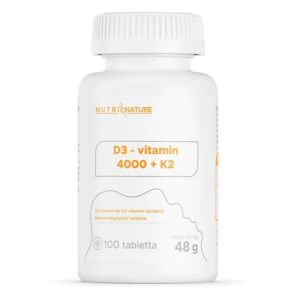 Nutri Nature D3-vitamin 4000NE + K2-vitamin tabletta - 100db