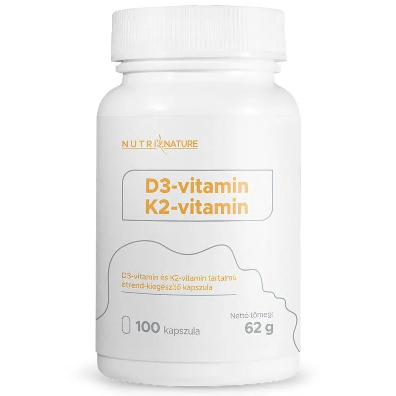 Nutri Nature D3-vitamin + K2-vitamin kapszula - 100db Nutri Nature D3-vitamin + K2-vitamin kapszula - 100db