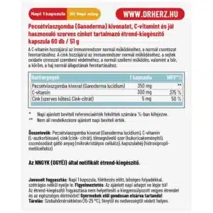 Dr. Herz Reishi Pecsétviaszgomba (Ganoderma) 350 mg kapszula