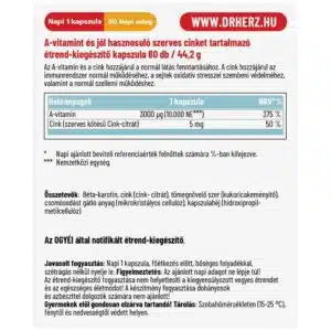 Dr. Herz A-vitamin 10000NE + Szerves Cink kapszula