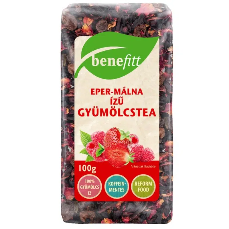 Interherb Benefitt Eper-málna ízű tea - 100g Interherb Benefitt Eper-málna ízű tea - 100g
