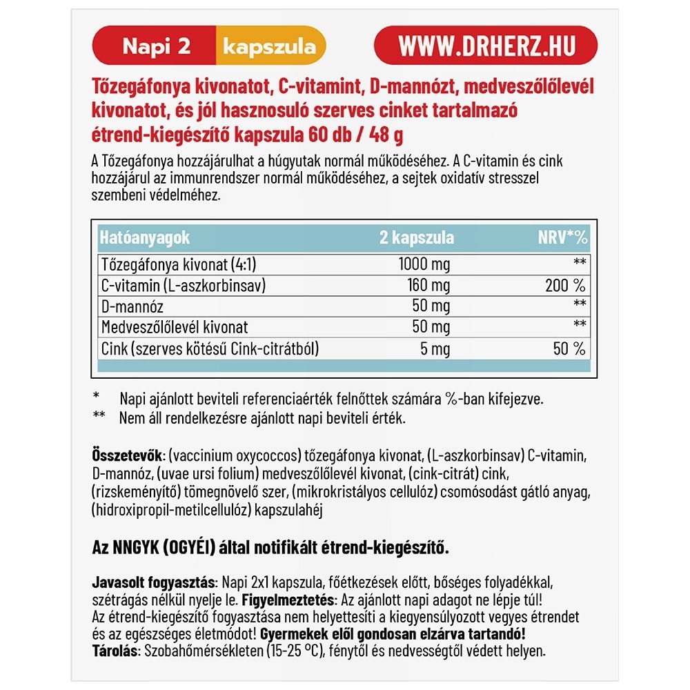 Dr. Herz Tőzegáfonya kivonat kapszula Dr. Herz Tőzegáfonya kivonat kapszula
