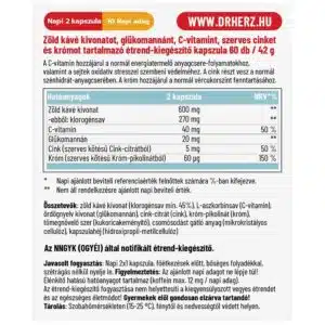 Dr. Herz Zöld Kávé Forte + C-vitamin + Glükomannán kapszula Dr. Herz Zöld Kávé Forte + C-vitamin + Glükomannán kapszula