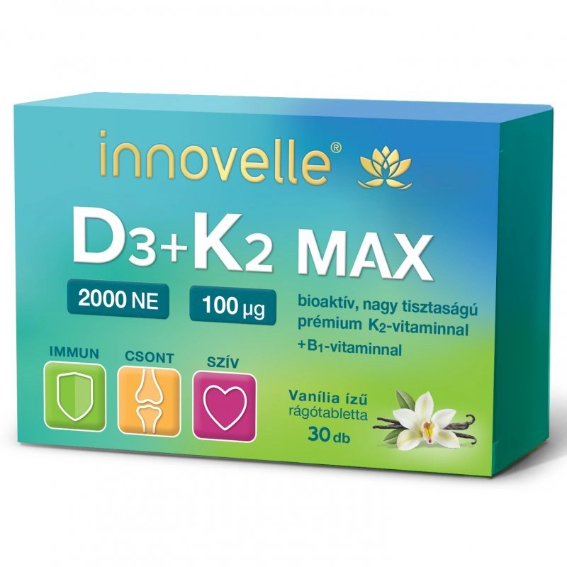 Innovelle D3+K2 Max 2000NE rágótabletta - 30db Innovelle D3+K2 Max 2000NE rágótabletta - 30db