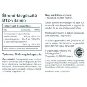 Vitaking B12-vitamin 1000mcg kapszula - 60 Vitaking B12-vitamin 1000mcg kapszula - 60