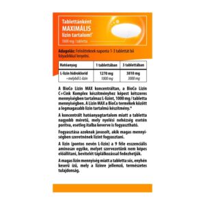BioCo Lizin MAX 1000 mg tabletta MEGAPACK - 100db - Image 2