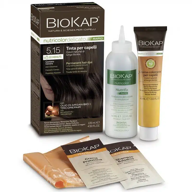 Biokap Nutricolor Rapid Tartós hajfesték Nr 5.15 hamu gesztenye barna - 135ml Biokap Nutricolor Rapid Tartós hajfesték Nr 5.15 hamu gesztenye barna - 135ml